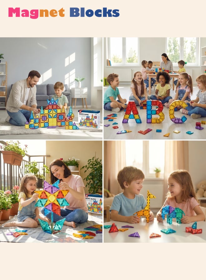 DEZHI 100Pcs Color Magnetic Accretion Block, Large Scale Set, Rounded Edge Design,Smooth To The Touch.Free Assembly, Etc,Enhances The Ability of Logical Thinking for Your Kids. Exercise Children's Sense of Three-dimensional Space. - Image 2